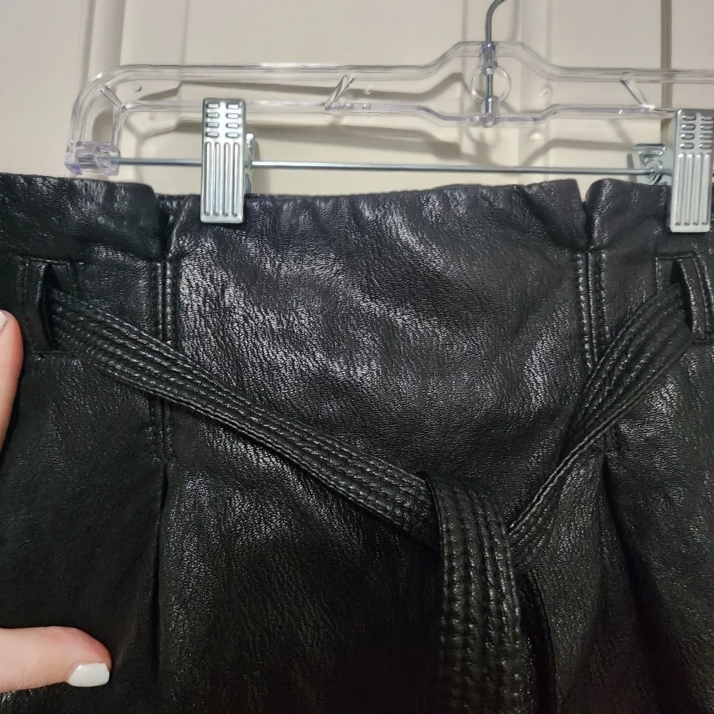 Free People Payton Faux Black Leather Mini Skirt Size 4 - Picture 5 of 9